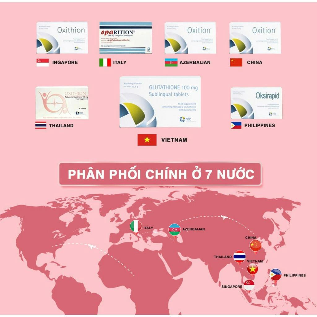 Viên Ngậm Trắng Da Dưới Lưỡi Glutathione 100mg Nhập Khẩu Italy