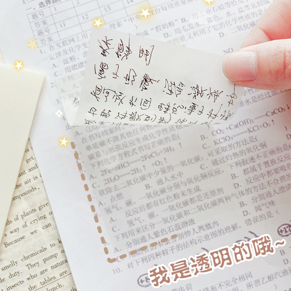 Bộ 50 giấy ghi chú trong suốt chống thấm nước tiện lợi
