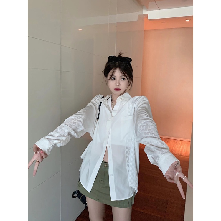 Áo Sơ Mi chiffon Tay Dài Dáng Rộng Phong Cách Hàn Quốc Dành Cho Nữ