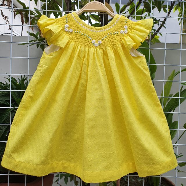 Váy smock thô boi hạt vàng