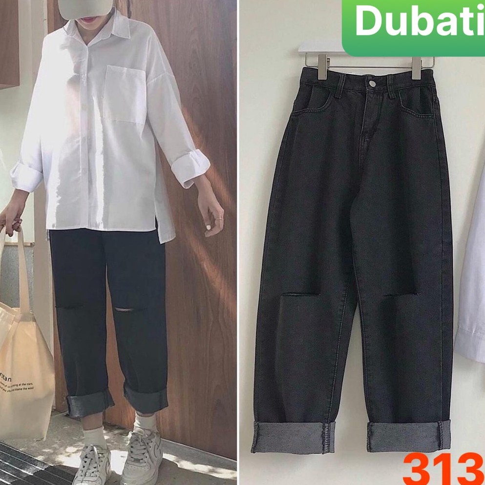 QUẦN JEAN NỮ BAGGY ỐNG RỘNG TÔN DÁNG, JEAN LƯNG CAO DÁNG SUÔNG CAO CẤP- DB 313- DUBATI FASHION