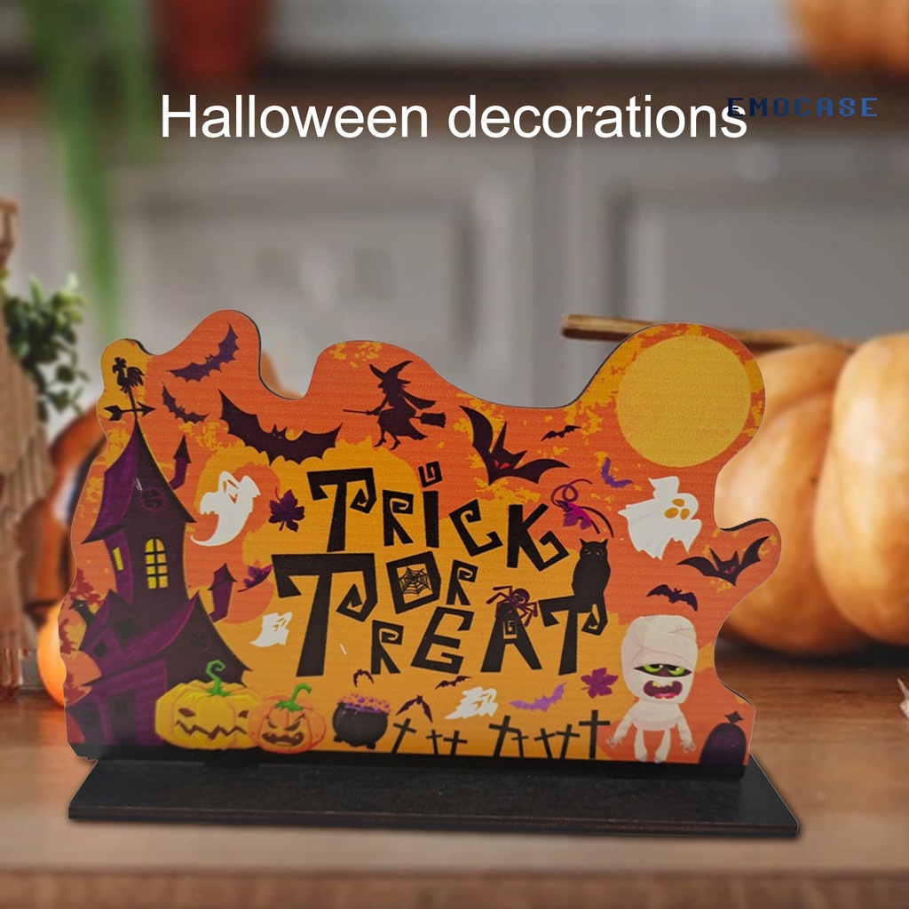 Ny-door Mặt Dây Chuyền Chủ Đề Halloween Bằng Gỗ Đáng Yêu Tinh Tế Trang Trí Tường