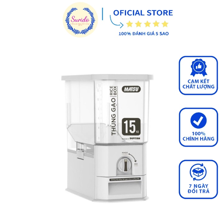 Thùng Đựng Gạo Duy Tân Thông Minh Cao Cấp 15kg
