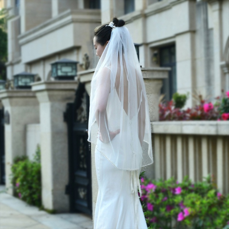 Mạng Che Mặt 1 Tầng Kèm Lược Chải Tóc Dài Hóa Trang Tiệc Cưới YOUYO