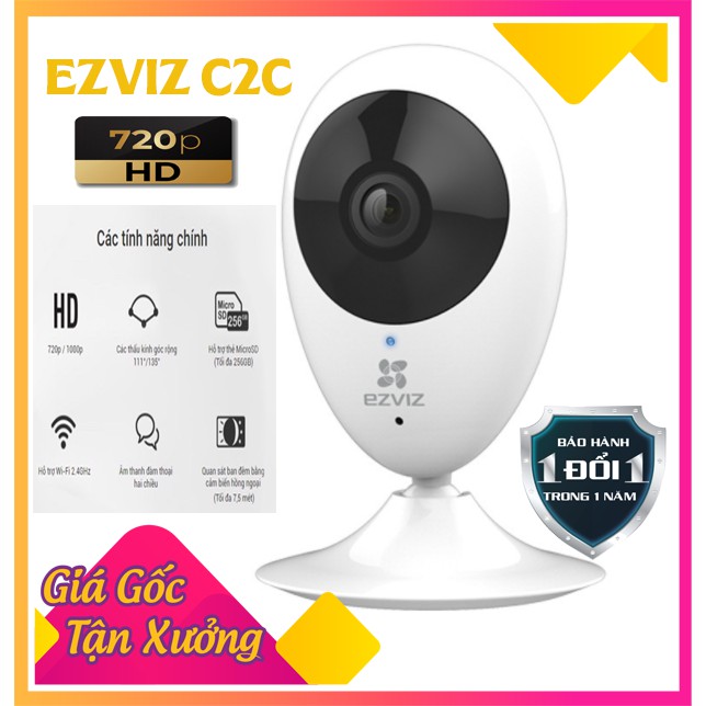 Camera EZVIZ C2C Chính Hãng HD 720P - Bảo Hành 12 Tháng | BigBuy360 - bigbuy360.vn