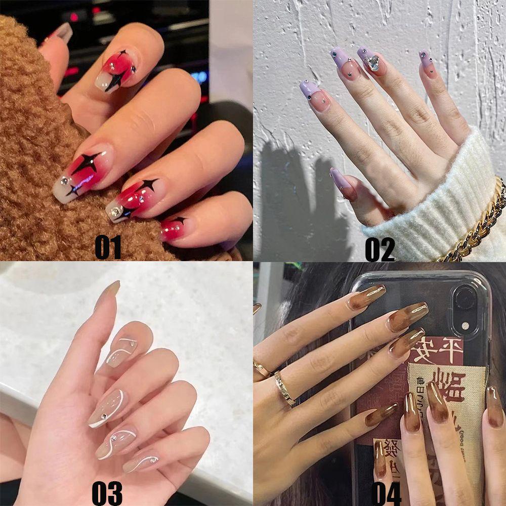 Bộ 24 Móng Tay Giả Che Phủ Toàn Diện Tháo Rời Được