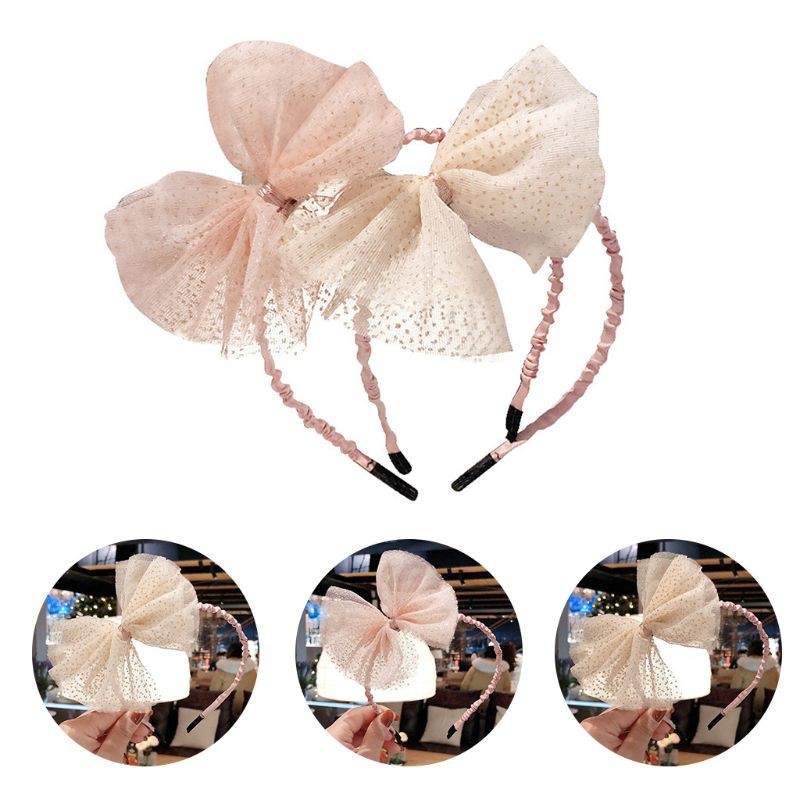 Băng Đô Đính Nơ Kim Sa Lấp Lánh Xinh Xắn Cho Bé Gái