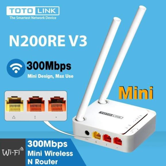 Bộ Phát WiFi Router TOTOLINK N200RE-V3 Hai Râu - BH 24 Tháng