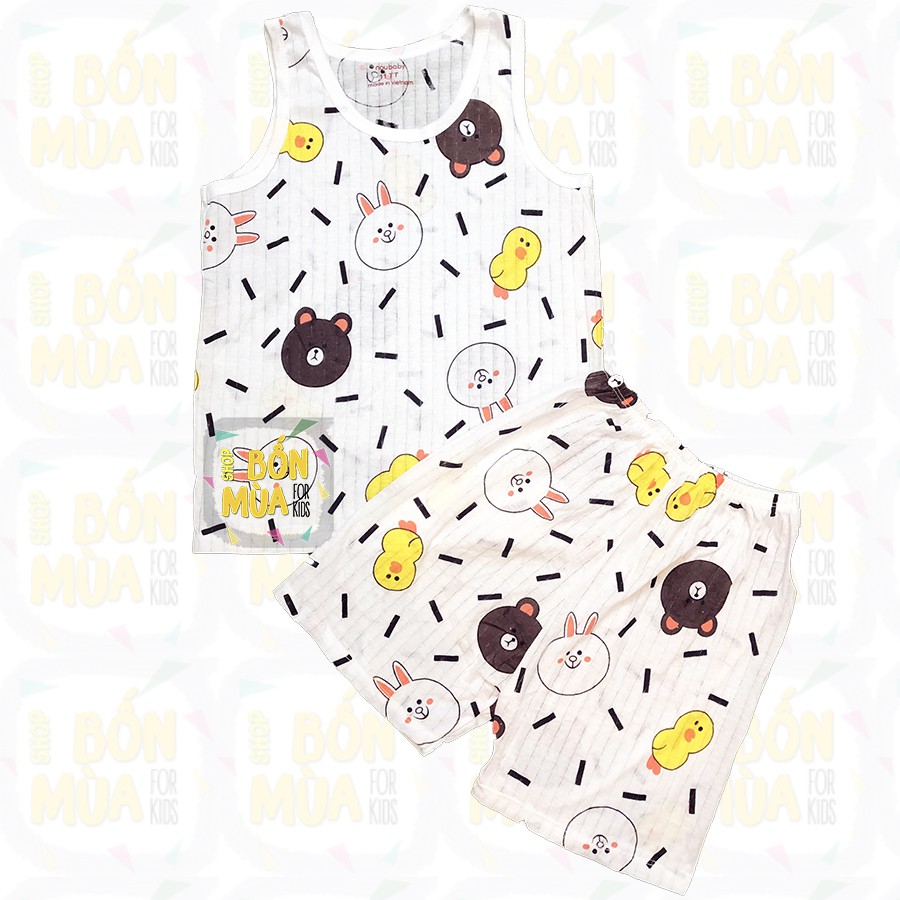 Bộ Noubaby Thun Giấy Size Đại 🎁🎁14-24kg Bộ Cotton Giấy Ba Lỗ Chất Vải Mỏng Mát Mặc Hè - Shop Bốn Mùa