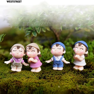 Set 2 mô hình búp bê bé trai và bé gái đáng yêu cho trang trí tiểu cảnh