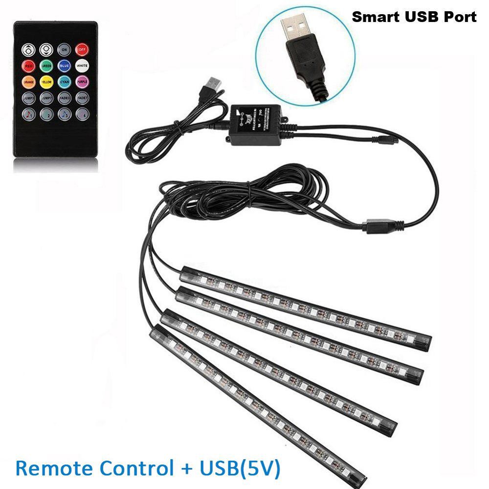 Dây Đèn 8 Màu Chống Nước Trang Trí Nội Thất Xe Hơi / Ánh sáng bầu không khí ô tô