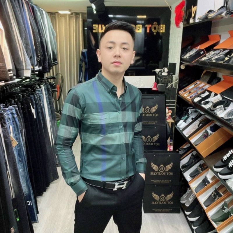 Áo sơ mi nam nữ bbr sọc caro tay ngắn và tay dài