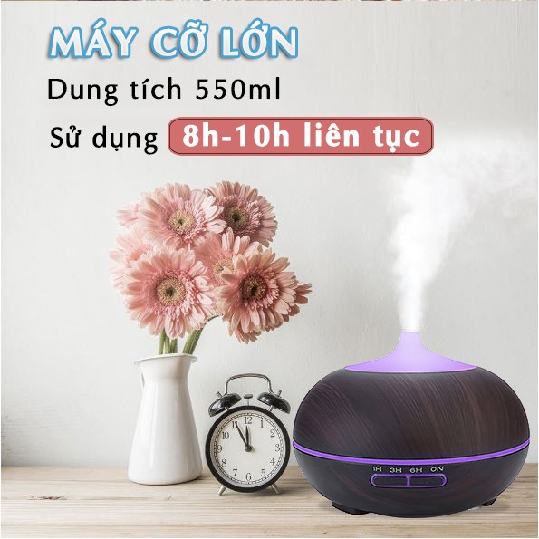 Máy xông tinh dầu kèm 3 TD 10ml Ấn Độ (BH 12tháng) Có REMOTE điều khiển giúp thơm phòng đuổi muổi giảm strees hiệu quả