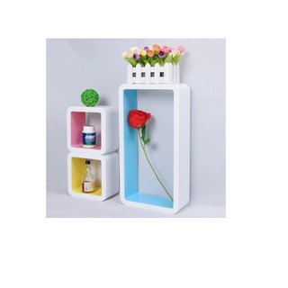 Kệ Gỗ Treo Tường Bộ Hình Chữ Nhật Và Ô Vuông Gỗ Lõi Xanh Chống Ẩm Cao Cấp + Phụ Kiện Lắp Đặt Chuyên Dụng.