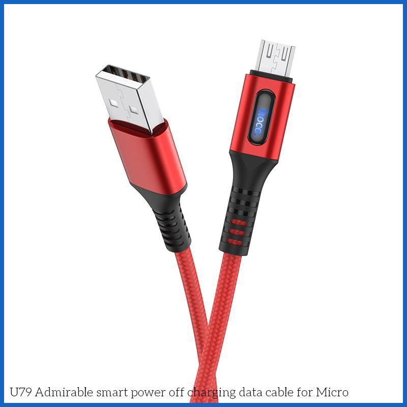 Cáp Sạc Nhanh Hoco U79 Tự Ngắt Thông Minh cho IP- Micro usb-Type C Dài 1.2M Bảo Hành 3 Tháng