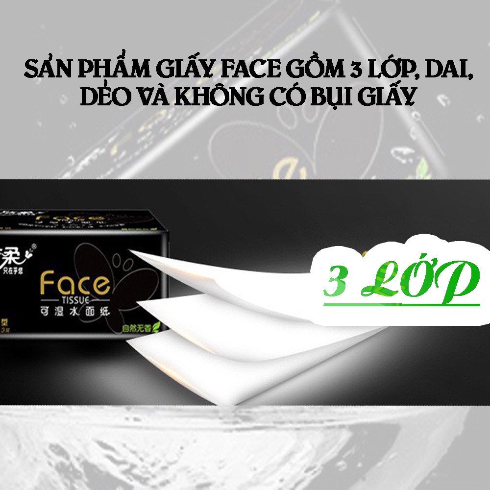 3 gói giấy ăn face size L 150 tờ 3 lớp. Hàng nội địa trung cao cấp