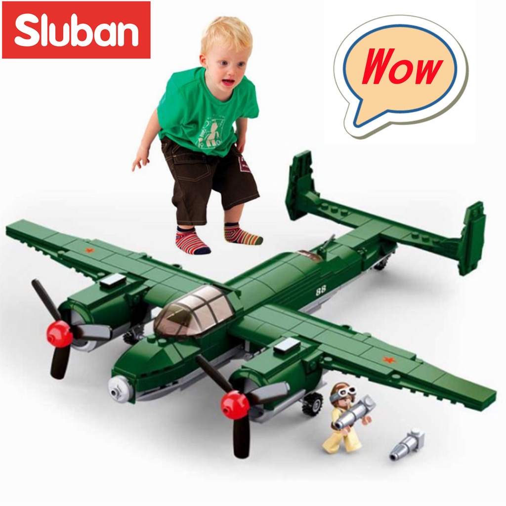 Set 311 mảnh đồ chơi SLUBAN B0688 lắp ráp quân đội WW2 TU-2