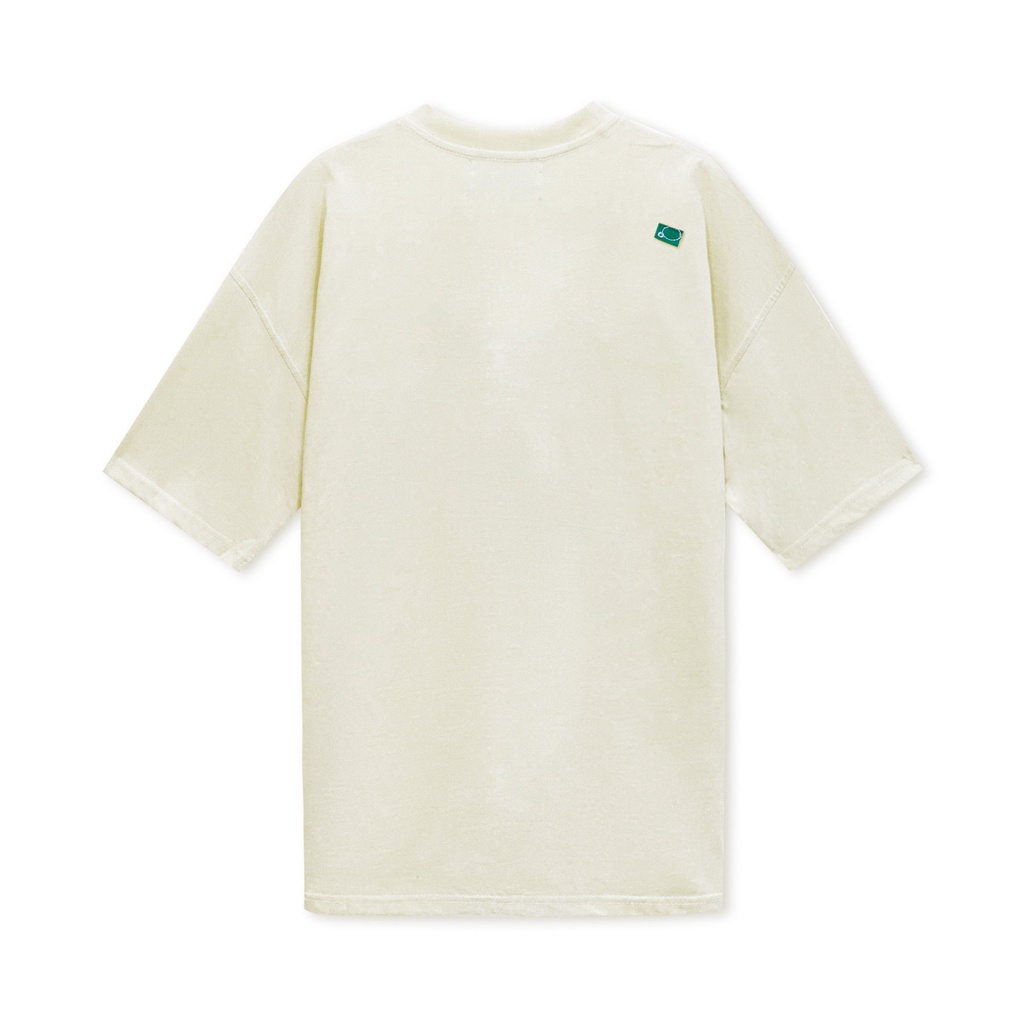 Áo Thun LYOS Ripped Box Logo Màu Kem