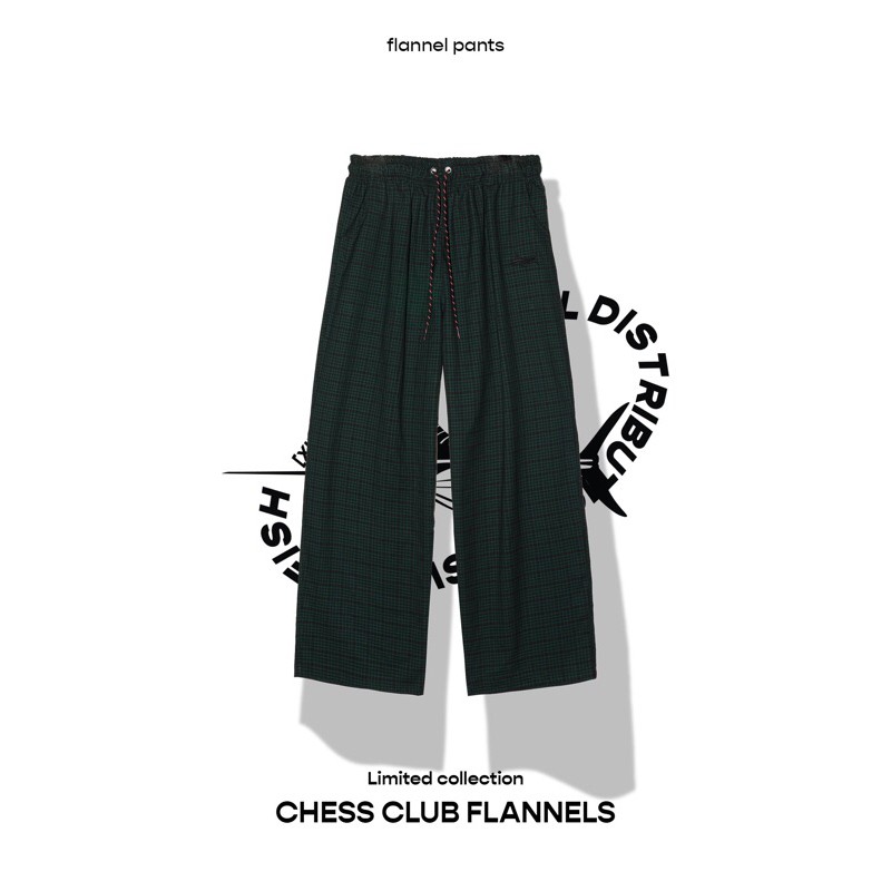 Quần flannel Chess club ống rộng Meik.mosh chất liệu thông thoáng local brand