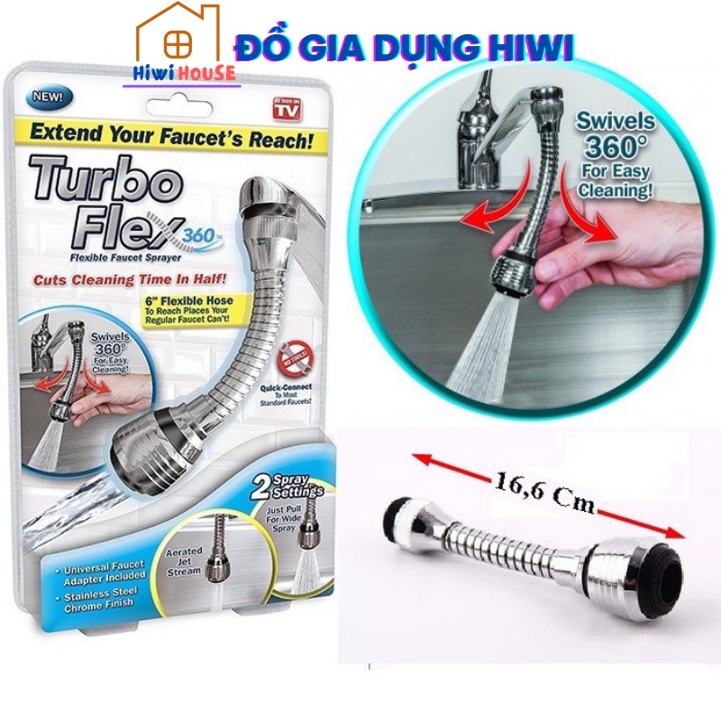 Đầu Nối Tăng Áp Vòi Rửa Bát Turbo Flex 360 ĐộTiện Dụng