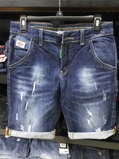 Short jean rách xanh đậm