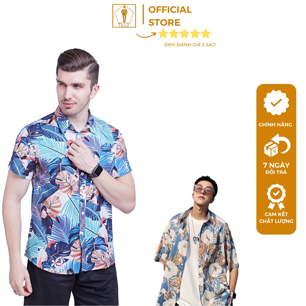 Áo Sơ Mi Gia Đình Đi Biển TRAZ bộ đồ Hoa Quả Hoạ Tiết Nam Nữ Kate Thái
