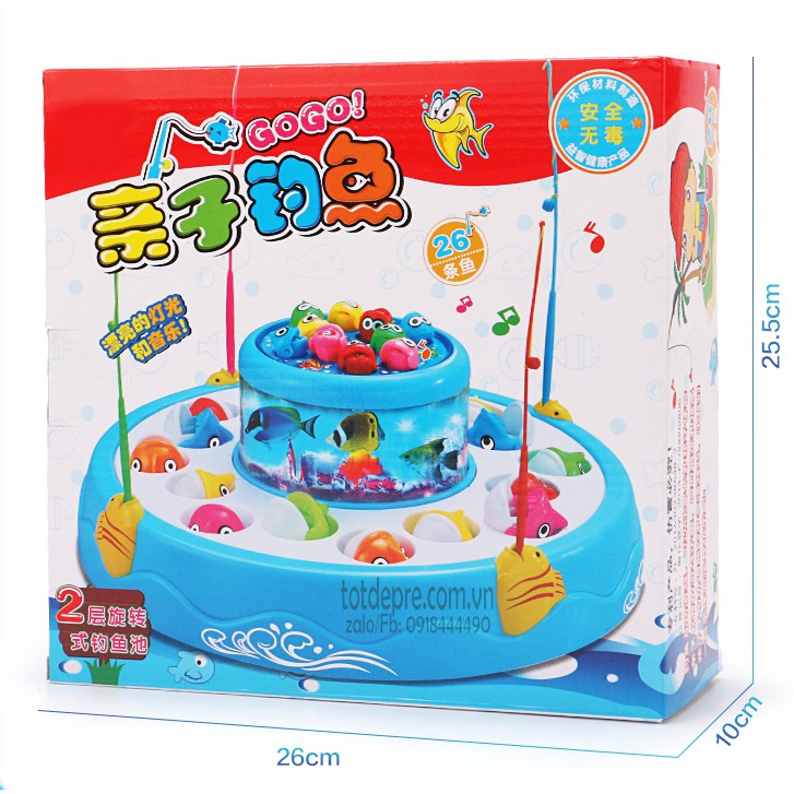 Đồ chơi câu cá 2 tầng quay 360 độ cho trẻ