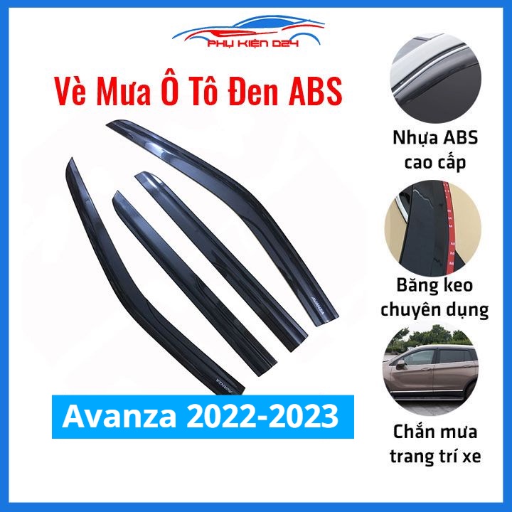 Vè mưa ô tô Avanza 2022-2023 vè đen che mưa bảo vệ trang trí xe