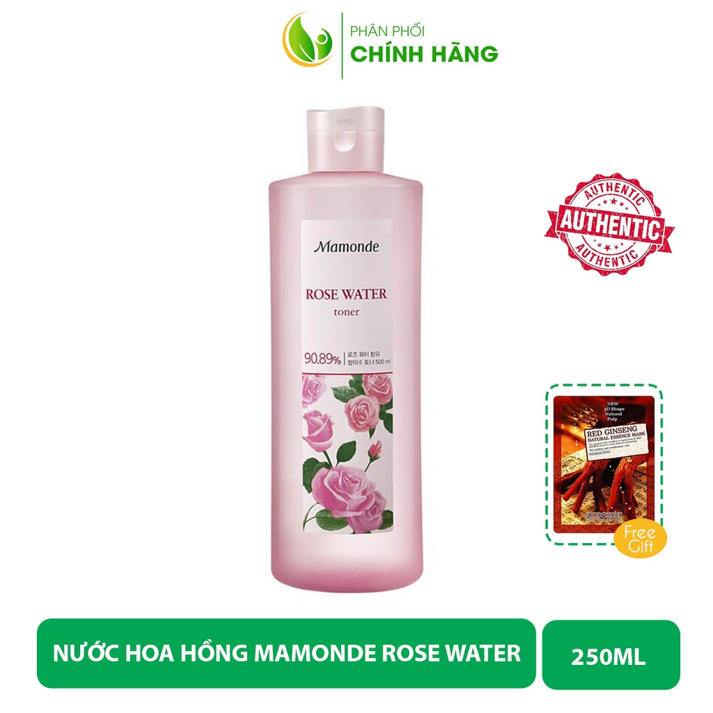 Nước Hoa Hồng Mamonde Rose Water Toner 250ml, Toner hoa hồng không cồn dành cho mọi loại da