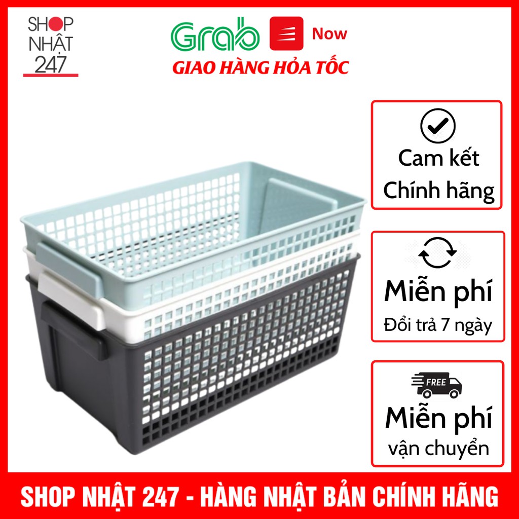 Giỏ Đựng Đồ Đa Năng Dáng Rộng Nhựa Cao Cấp An Toàn Nội Địa Nhật Bản