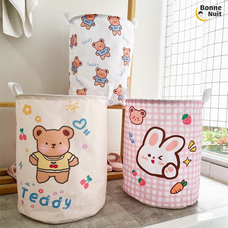 Giỏ Canvas đựng đồ chơi, quần áo cho bé hoạ tiết siêu yêu