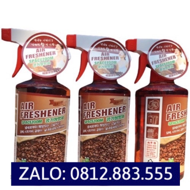 Chai xịt khử mùi trên ôtô , văn phòng mùi thơm cafe Hàn Quốc Air Freshener 500ml