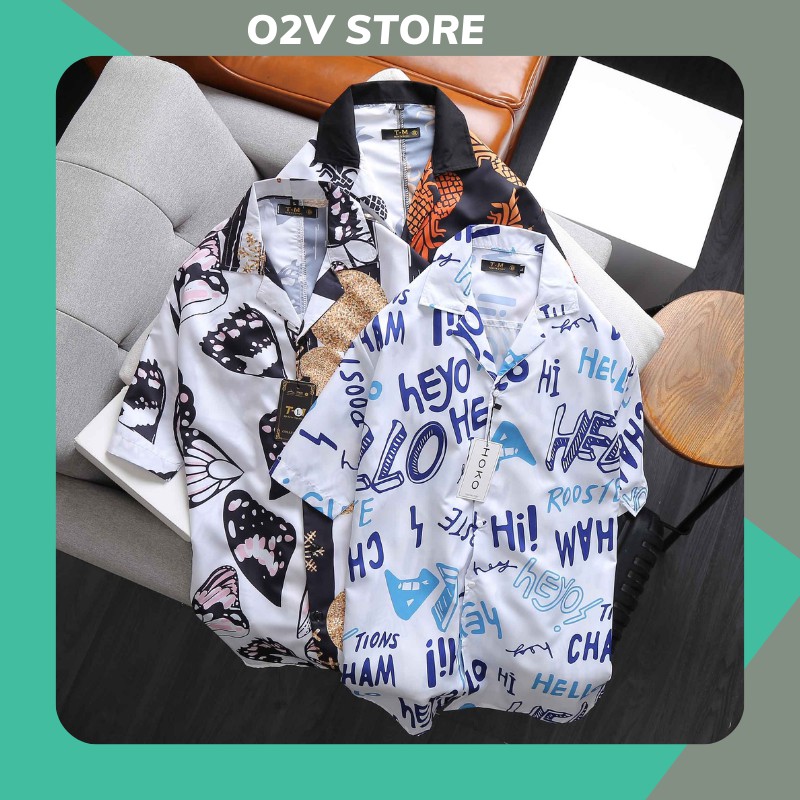 Áo sơ mi nam họa tiết cá tính vải lụa thoáng mái, thấm hút không nhăn form slim fit Boo Boo