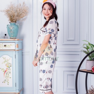 Bộ Lụa hoạ tiết chim cánh cụt - Lửng