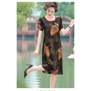 [SALE 12/12] Đầm trung niên hoa 2 lớp có sẵn