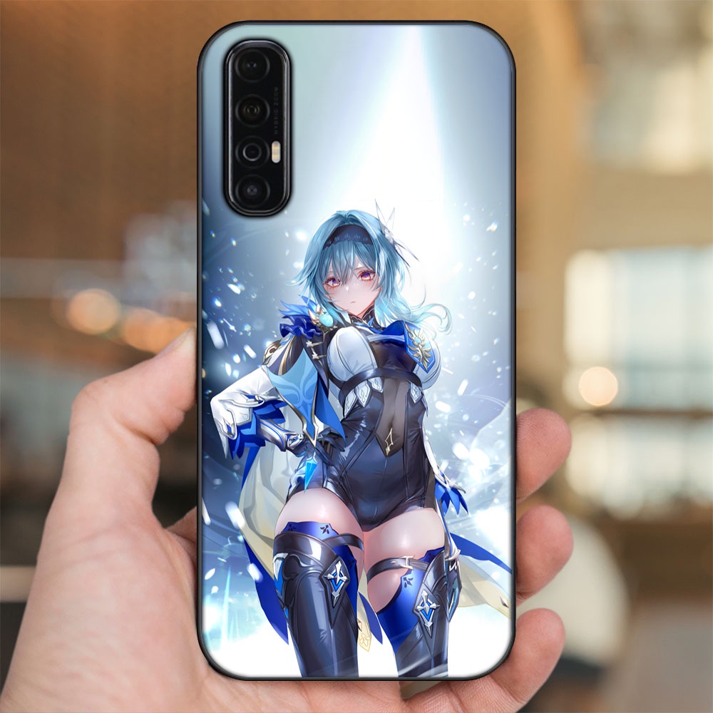 Ốp lưng Oppo Reno 3 Pro viền đen in hình Eula Genshin Impact
