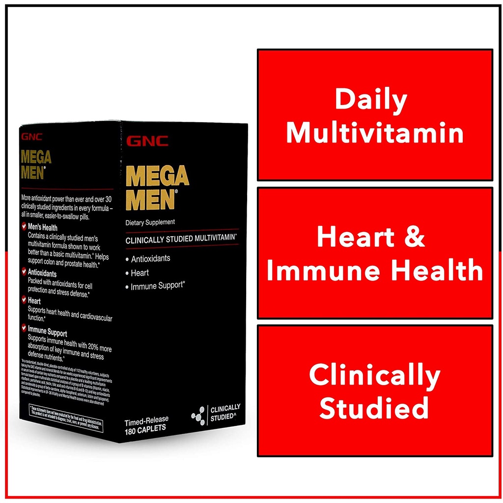 GNC MEGA MEN  - Vitamin tổng hợp cho Nam giới, hỗ trợ năng lượng, trí não, tim mạch, hệ miễn dịch