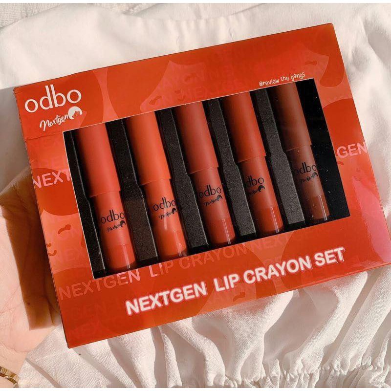 SET 5 CÂY SON BÚT CHÌ ODBO NEXTGEN LIP CRAYON OD550 CHÍNH HÃNG - 8418