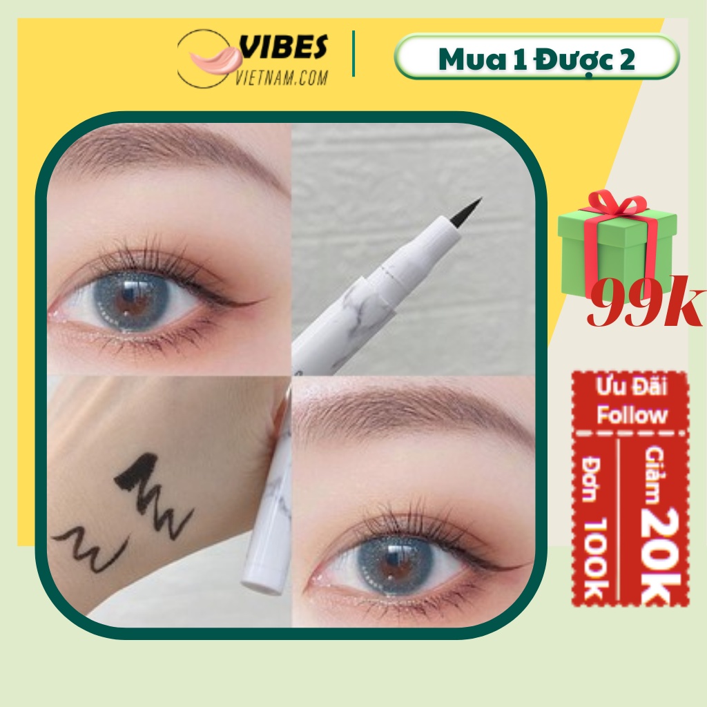 Bút Kẻ Mắt #KM12 Chống Nước Nhanh Khô Lameila Vỏ Bạc - vibesvietnam