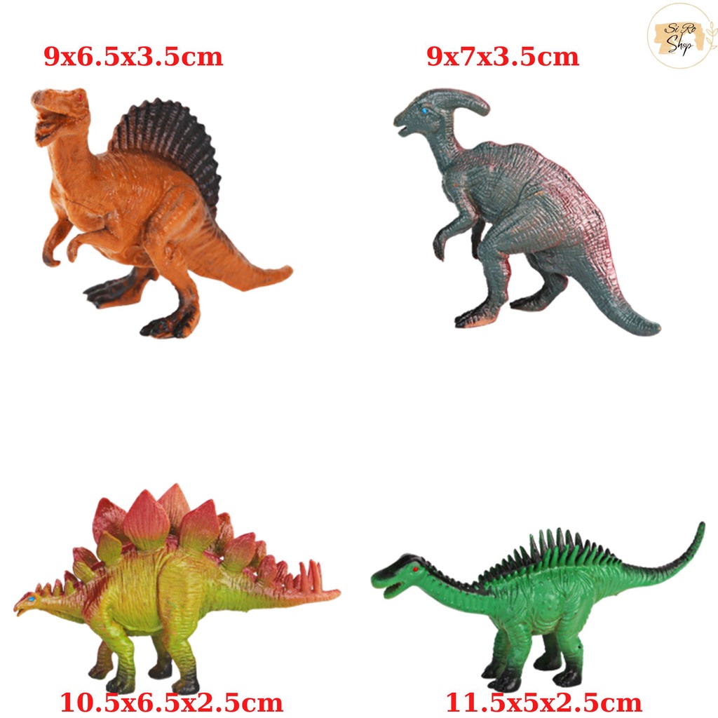 Mô hình khủng long SHOPSIRO, đồ chơi khủng long bằng nhựa cho bé, bộ gồm 4 con khủng long ngẫu nhiên 9-12cm