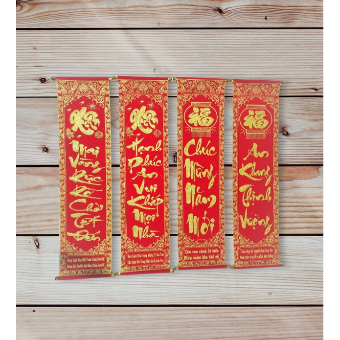 LIỄN nhung cao cấp CÂU ĐỐI TẾT SIZE 1,2 MÉT NHIỀU MẪU