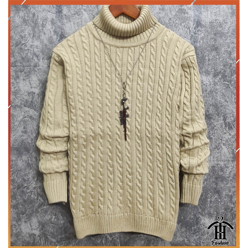 Áo len nam cổ lọ vặn thừng sợi len dày dặn ấm áp kiểu dáng hàn quốc AL114