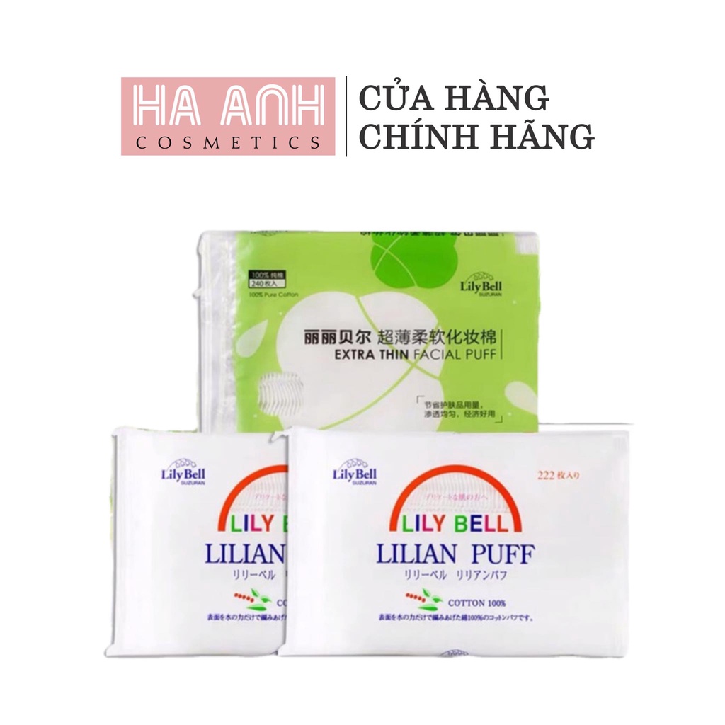 Bông tẩy trang siêu dai, siêu mềm mịn không xơ bông Lily Bell