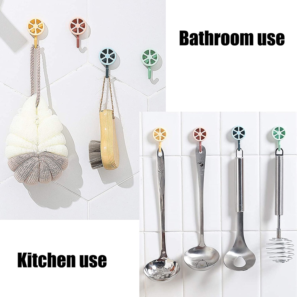 Móc treo đồ gắn tường hình quả chanh nhiều màu sắc không cần đóng đinh sáng tạo