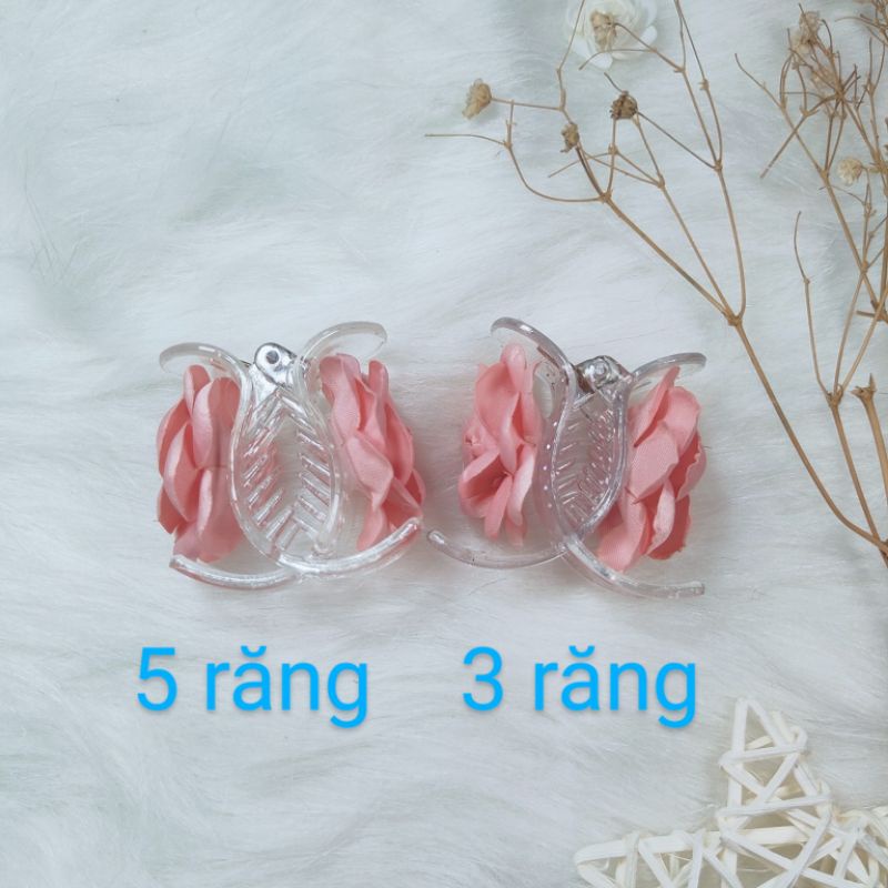 [HÀNG LOẠI 1] Kẹp càng cua trong suốt 3 răng Hoa Hồng hot trend cho nữ xinh xắn lung linh chất liệu cao cấp bền đẹp