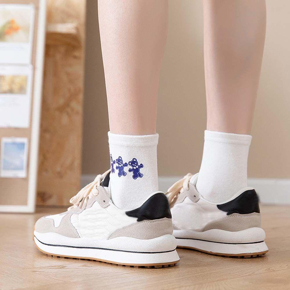 Vớ Ống Loe In Họa Tiết Gấu Hoạt Hình Dễ Thương Thoải Mái Thời Trang Xuân Thu Cho Nữ