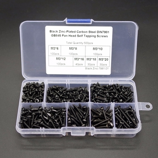 500 Pcs Round Head Combination M3 Screw Set With Box Self Tapping Screw Assortments