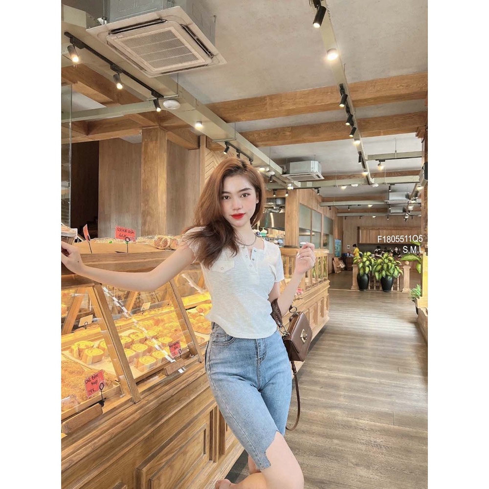 Quần jean ngố lai cắt bên lưng cao tôn dáng!