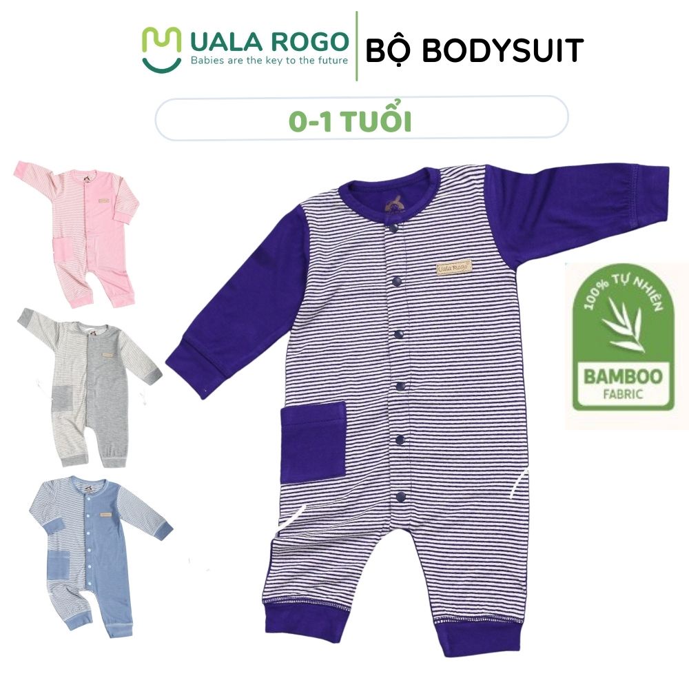 [FULL] - Bộ body dài tay cho bé 0-12 tháng Ualarogo vải peptit/ bamboo/ cotton mềm mại co giãn thoải mái