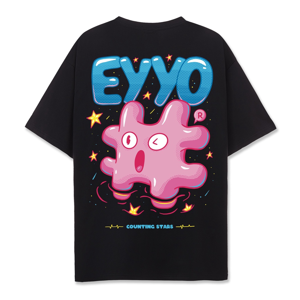 Áo thun tay lỡ 8YO phông Unisex nam nữ Premium Cotton oversize form rộng COUNTING STAR - Đen